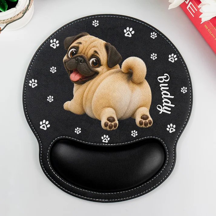 Wrist Support Cute Dog - Personalized Mouse Pad - Gift for Dog Mom, Dog Dad, Dog Lovers, Pet Lovers