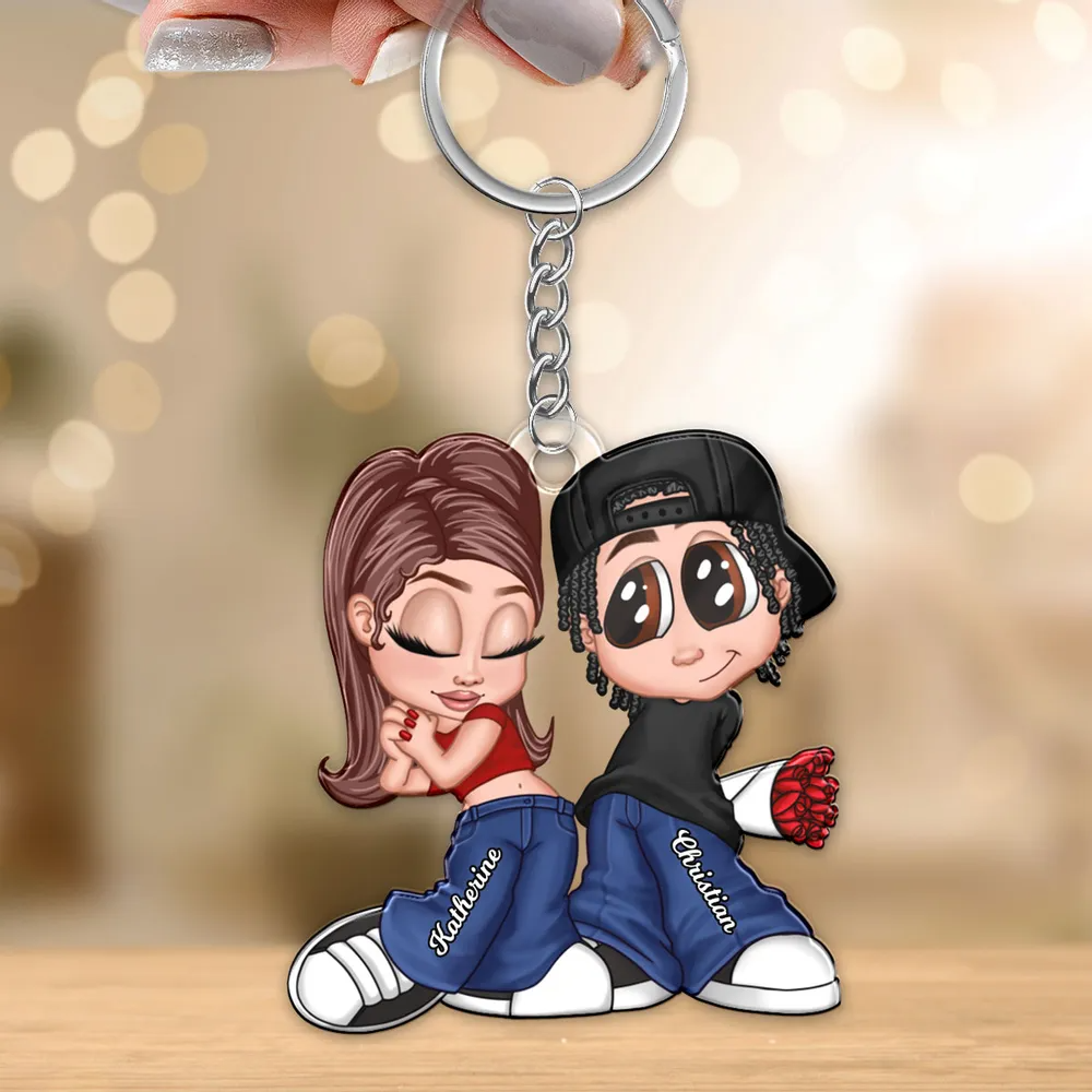 Y2K Couple Personalized Acrylic Keychain personalized acrylic keychain, alternate view 3