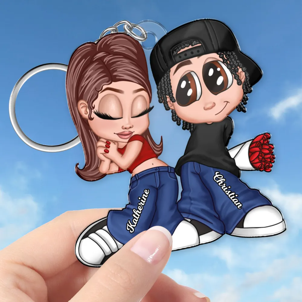 Y2K Couple Personalized Acrylic Keychain personalized acrylic keychain, alternate view 2