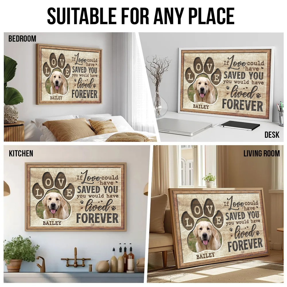Personalized Custom Photo Memorial You Would Have Lived Forever canvas print, framed in a bright living room