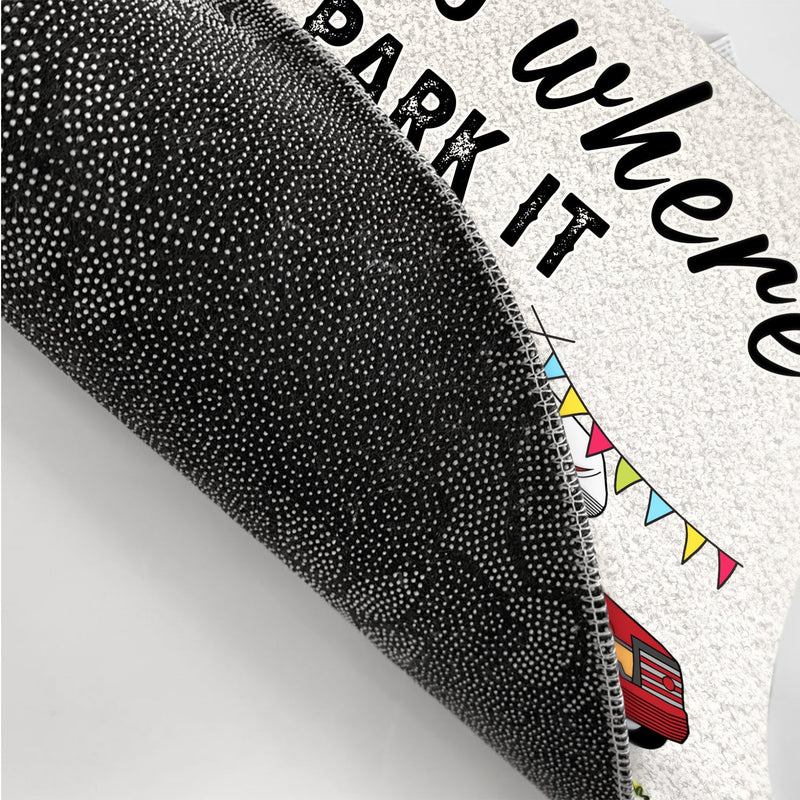 Home Is Where We Park It You And Me And The Dogs - Personalized Doormat - Gift for Dog Lovers, Couples, Husband/Wife on Anniversary, Valentine's Day