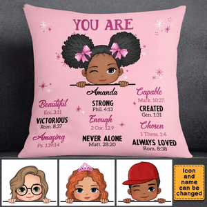 You Are Bible Verses - Personalized Custom Pillow - Gift For Grandson, Granddaughter, Son, Daughter