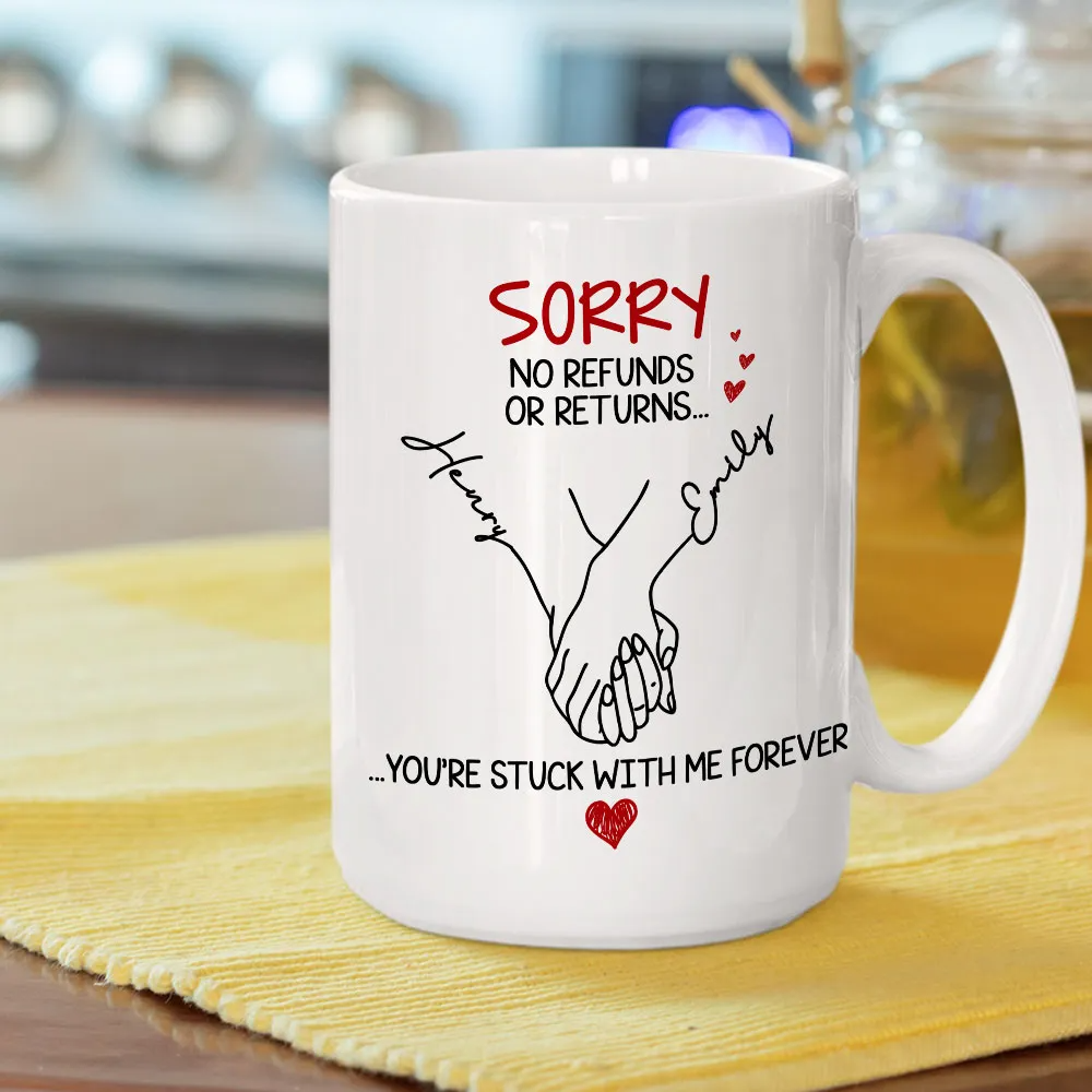 Personalized You Are Stuck With Me Forever Couple mug, alternate view 3