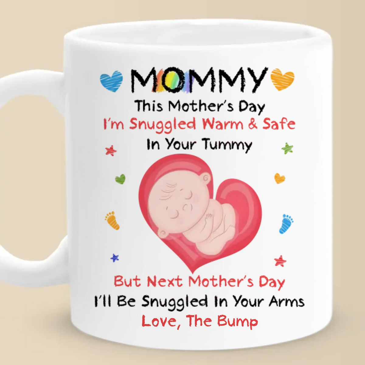 Mommy, You’re My First Home - Personalized Custom Mug - First Mother's Day, Gift For First Mom, Newborn Baby
