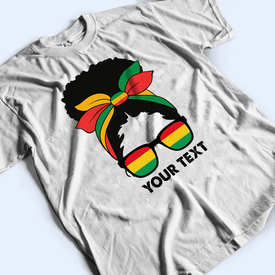 Personalized African Messy Bun Hair t-shirt, alternate view 4