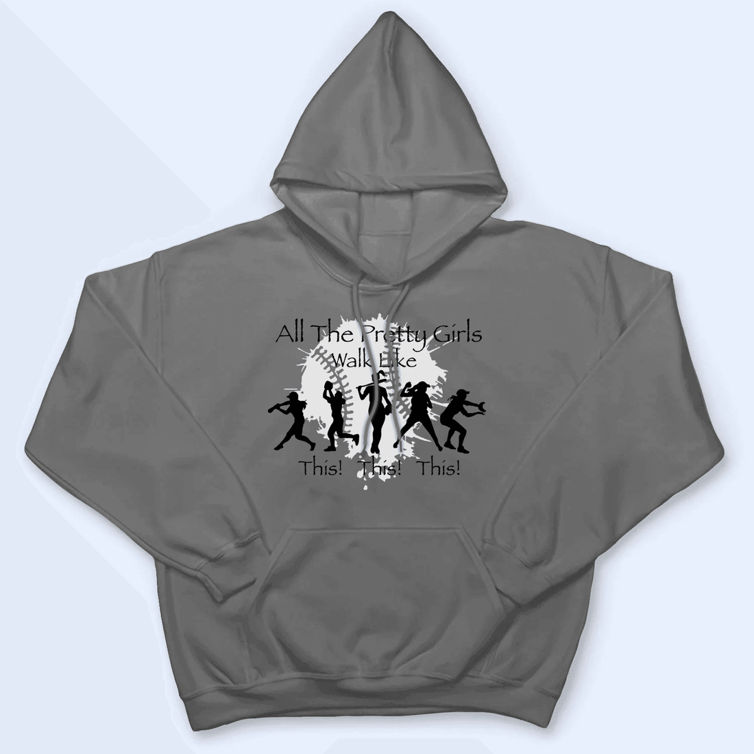 All The Pretty Girls Walk Like This - Baseball/Softball - Personalized Custom T Shirt - Gift for Sport Grandma/Nana/Mimi, Mom, Wife, Grandparent, Granddaughter - Suzitee Store