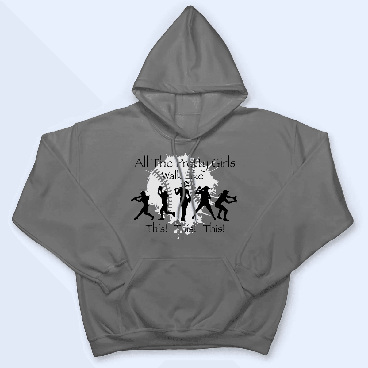 All The Pretty Girls Walk Like This - Baseball/Softball - Personalized Custom T Shirt - Gift for Sport Grandma/Nana/Mimi, Mom, Wife, Grandparent, Granddaughter - Suzitee Store