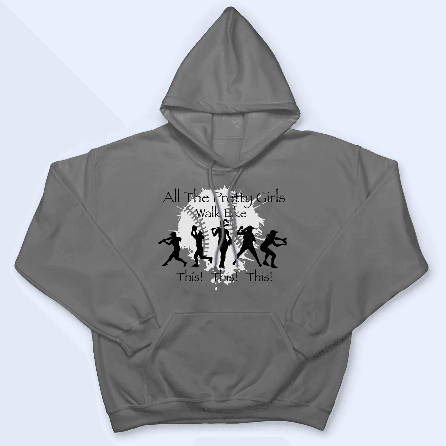 All The Pretty Girls Walk Like This - Baseball/Softball - Personalized Custom T Shirt - Gift for Sport Grandma/Nana/Mimi, Mom, Wife, Grandparent, Granddaughter - Suzitee Store