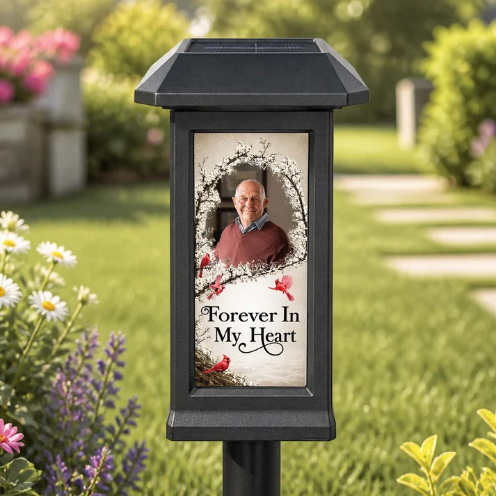 Custom Photo Always With You Memorial - Personalized Solar Garden Light - Memorial, Sympathy Gift For Family Members