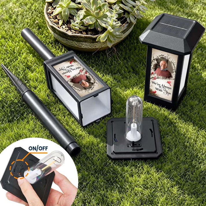 Custom Photo Always With You Memorial - Personalized Solar Garden Light - Memorial, Sympathy Gift For Family Members