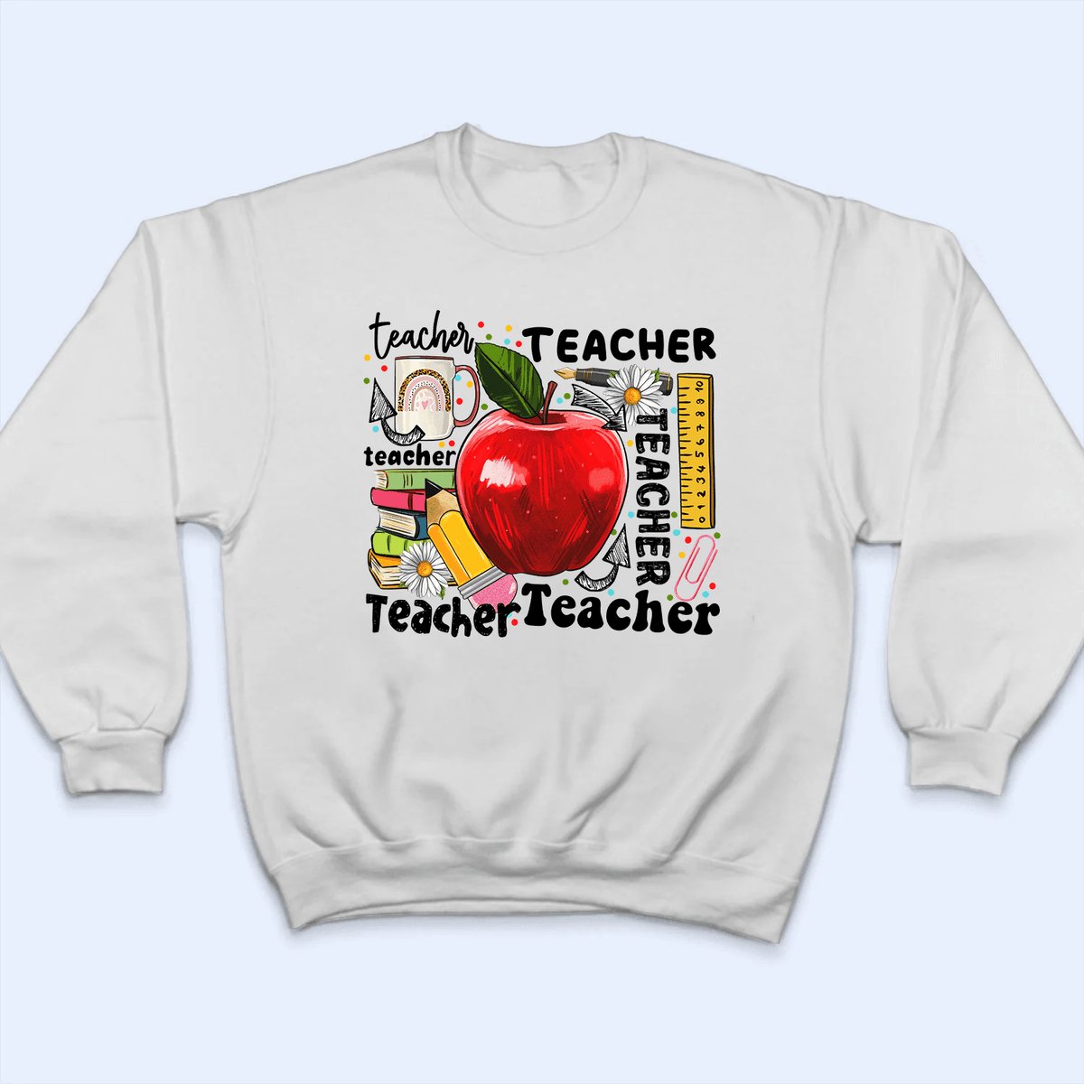 Apple Back to School - Personalized Custom T Shirt - Birthday, Loving, Funny Gift for Teacher, Kindergarten, Preschool, Pre K, Paraprofessional - Suzitee Store