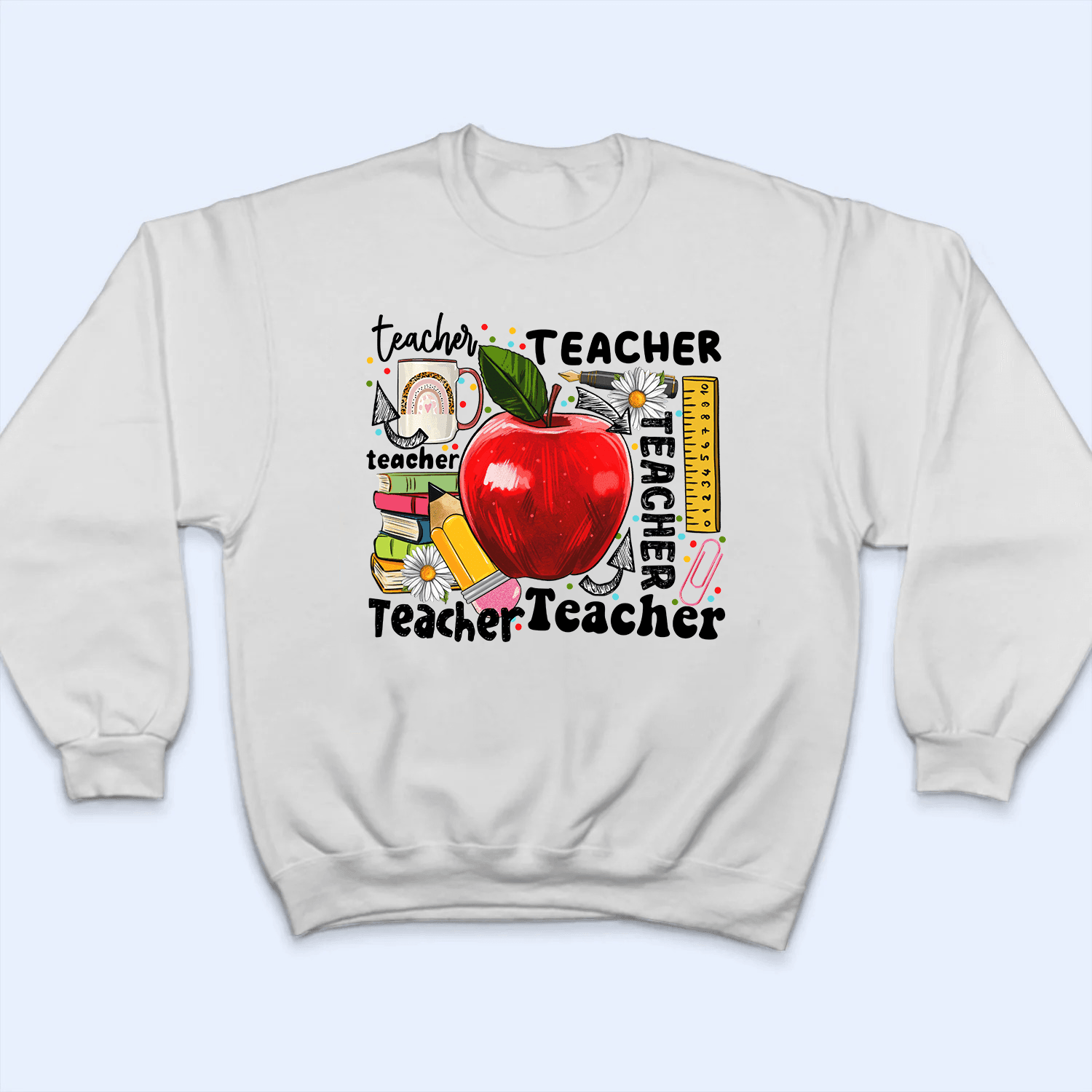 Apple Back to School - Personalized Custom T Shirt - Birthday, Loving, Funny Gift for Teacher, Kindergarten, Preschool, Pre K, Paraprofessional - Suzitee Store