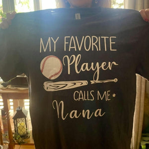 My Favorite Player Calls Me Grandma - Personalized Custom T Shirt - Birthday, Loving, Funny Gift for Grandma/Nana/Mimi, Mom, Wife, Grandparent - Suzitee Store