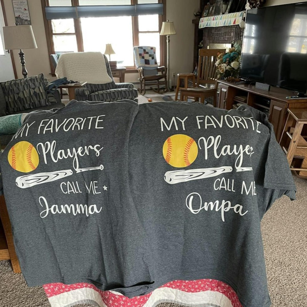 My Favorite Player Calls Me Grandma - Personalized Custom T Shirt - Birthday, Loving, Funny Gift for Grandma/Nana/Mimi, Mom, Wife, Grandparent 8
