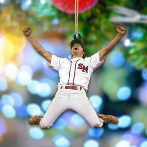 Custom Baseball Photo Ornament - Personalized Christmas Gift for Baseball Player - Baseball Lovers | Christmas Decor