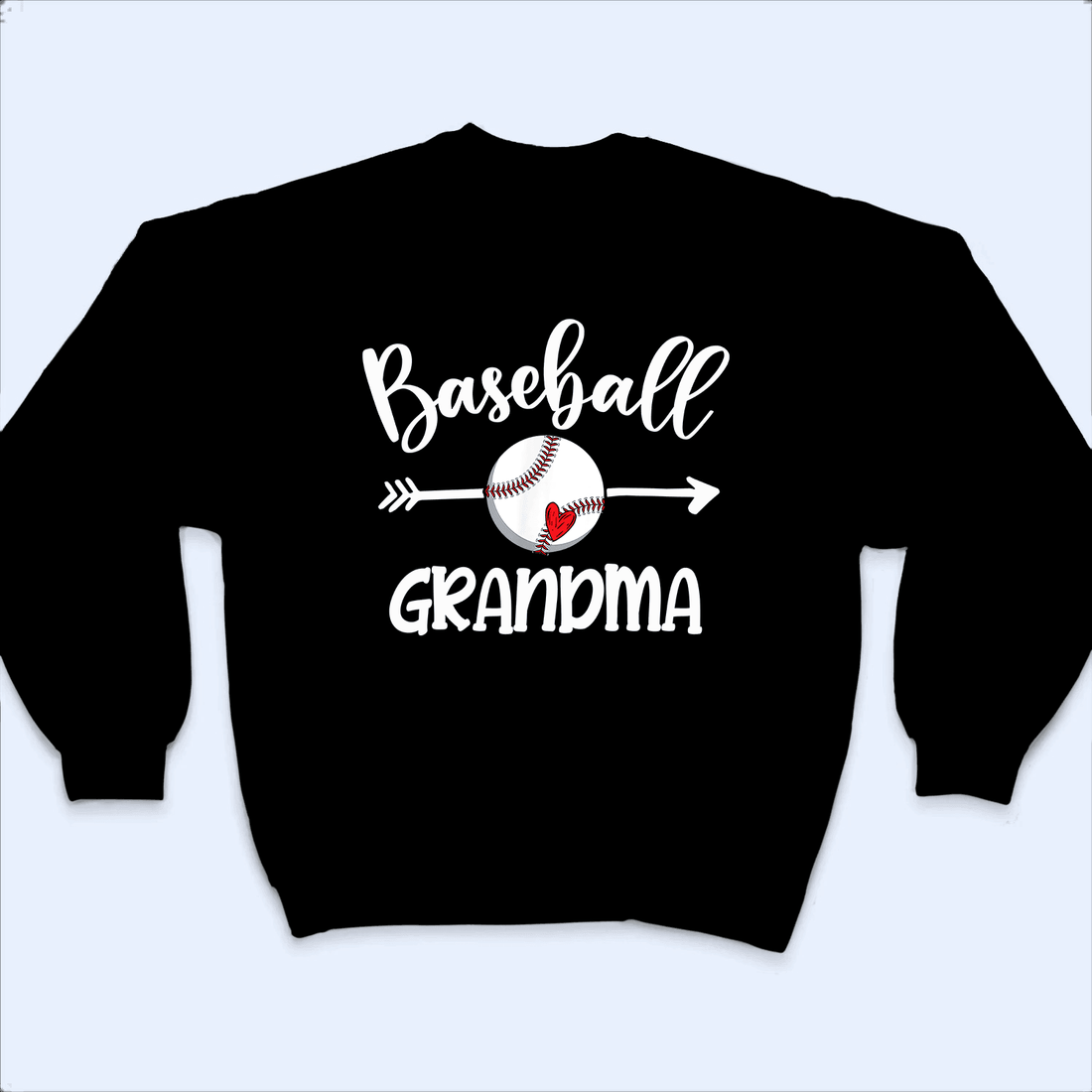 Baseball Grandma Heart - Personalized Custom T Shirt - Birthday, Loving, Funny Gift for Grandma/Nana/Mimi, Mom, Wife, Grandparent - Suzitee Store