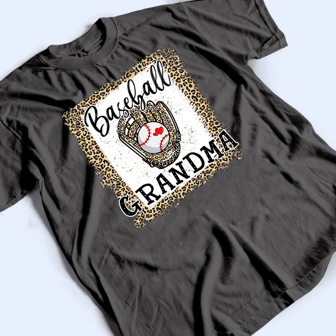 Baseball Grandma Leopard - Baseball/ Softball/Football Personalized Custom T Shirt - Birthday, Loving, Funny Gift for Grandma/Nana/Mimi, Mom, Wife, Grandparent - Suzitee Store