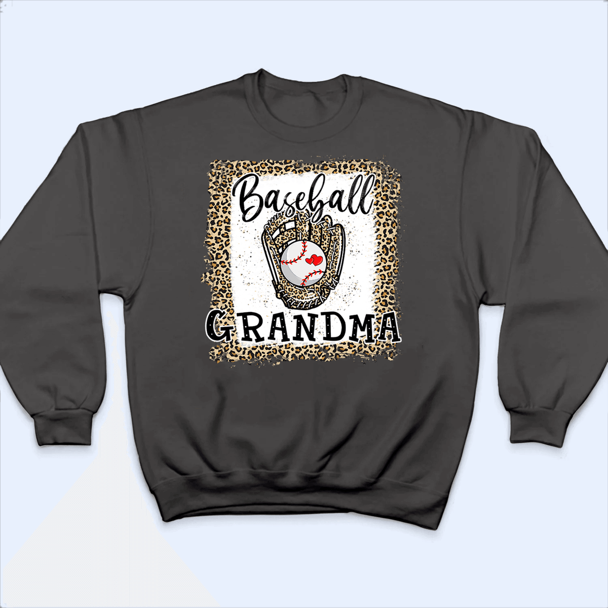 Baseball Grandma Leopard - Baseball/ Softball/Football Personalized Custom T Shirt - Birthday, Loving, Funny Gift for Grandma/Nana/Mimi, Mom, Wife, Grandparent - Suzitee Store