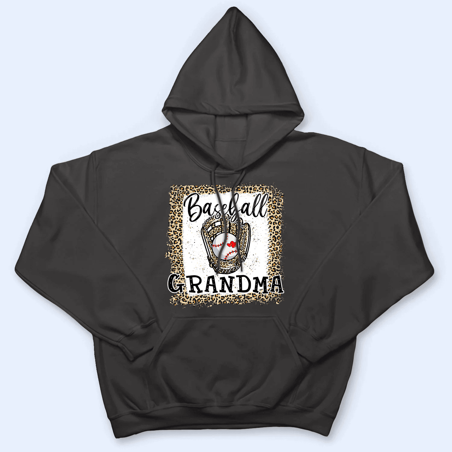 Baseball Grandma Leopard - Baseball/ Softball/Football Personalized Custom T Shirt - Birthday, Loving, Funny Gift for Grandma/Nana/Mimi, Mom, Wife, Grandparent - Suzitee Store