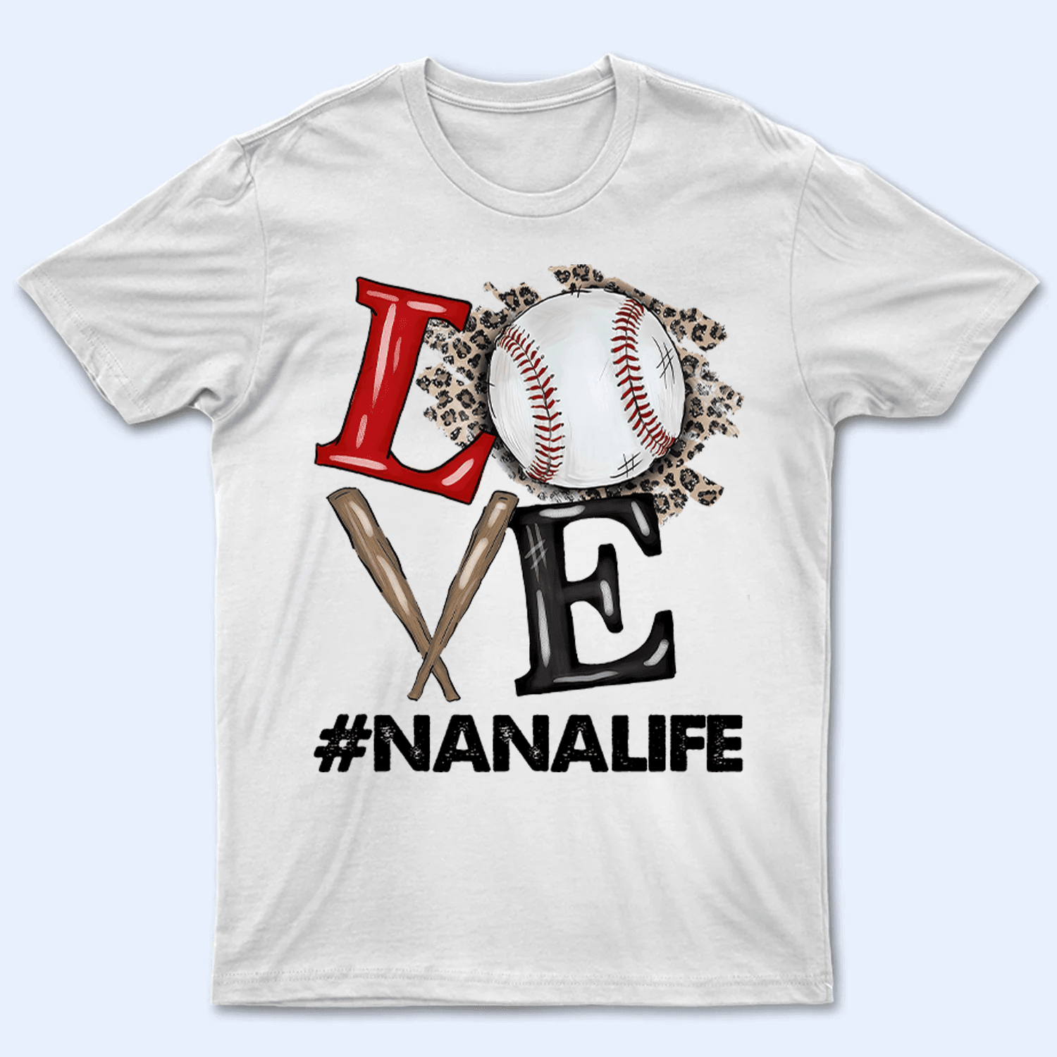 Baseball/Softball Fan LOVE - Personalized Custom T Shirt - Gift for Grandma/Nana/Mimi, Mom, Wife, Grandparent - Suzitee Store