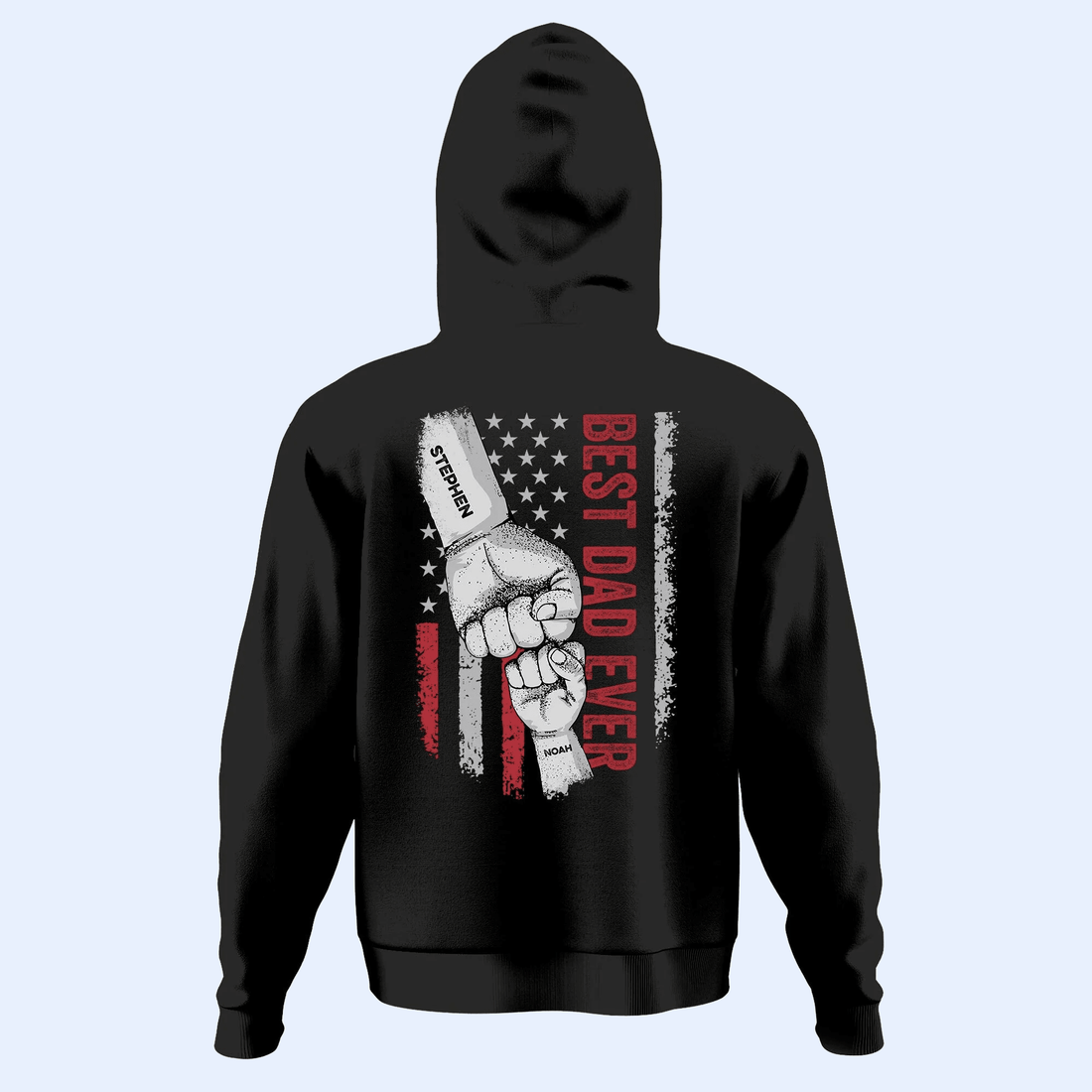 Best Dad Ever Raised Fist Bump personalized t-shirt|back, alternate view 4