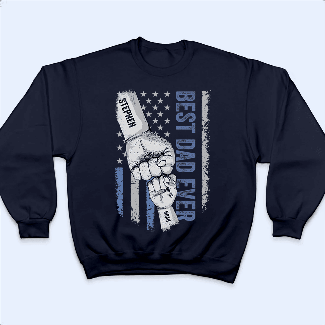 Personalized Best Dad Ever Raised Fist Bump t-shirt, alternate view 2