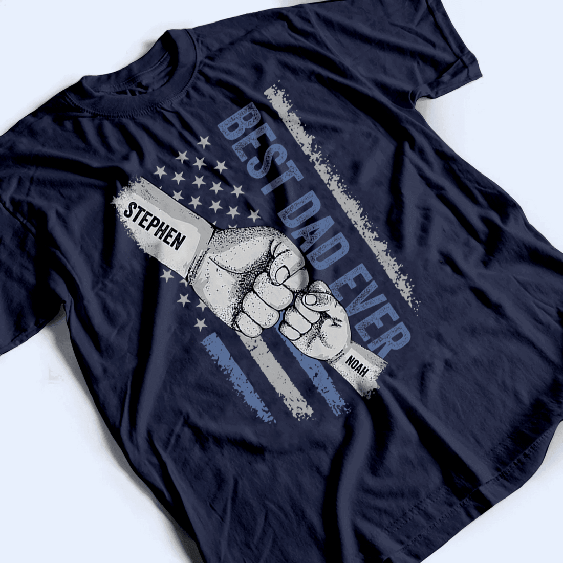 Personalized Best Dad Ever Raised Fist Bump t-shirt, alternate view 4