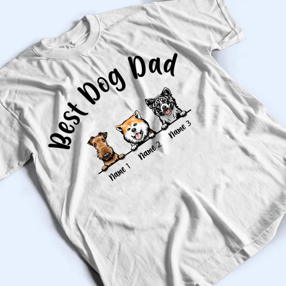 Personalized Best Dog Dad t-shirt, alternate view 3