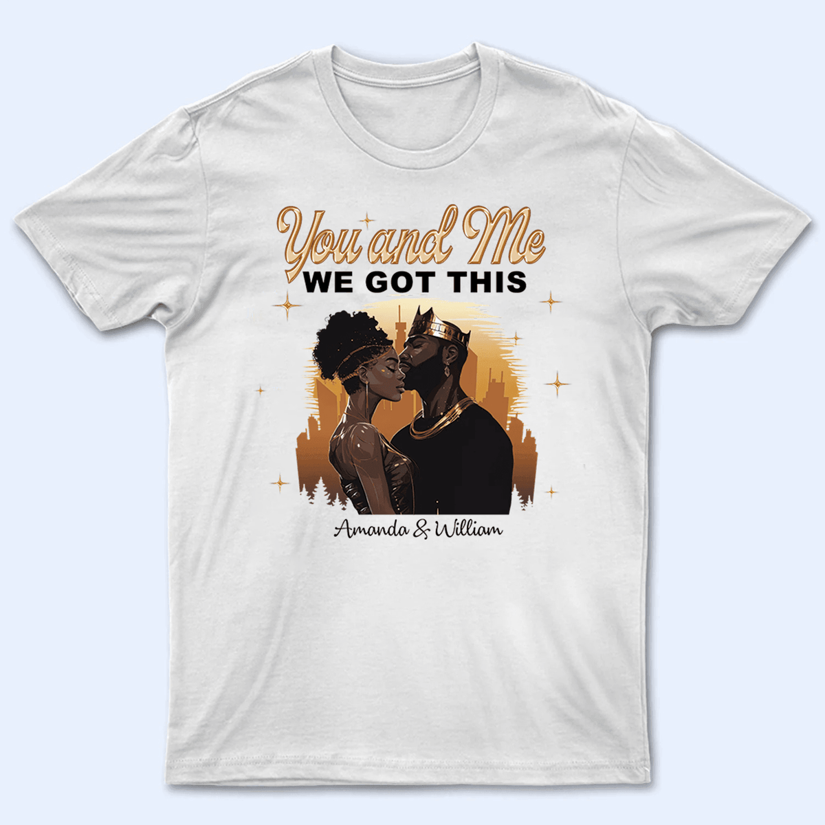 Black African Couple Valentine&#39;s Day -Personalized Custom T Shirt - Valentine, Birthday, Loving, Funny Gift for Black Couples, Black Women, Black Men, African American Gifts - Suzitee Store