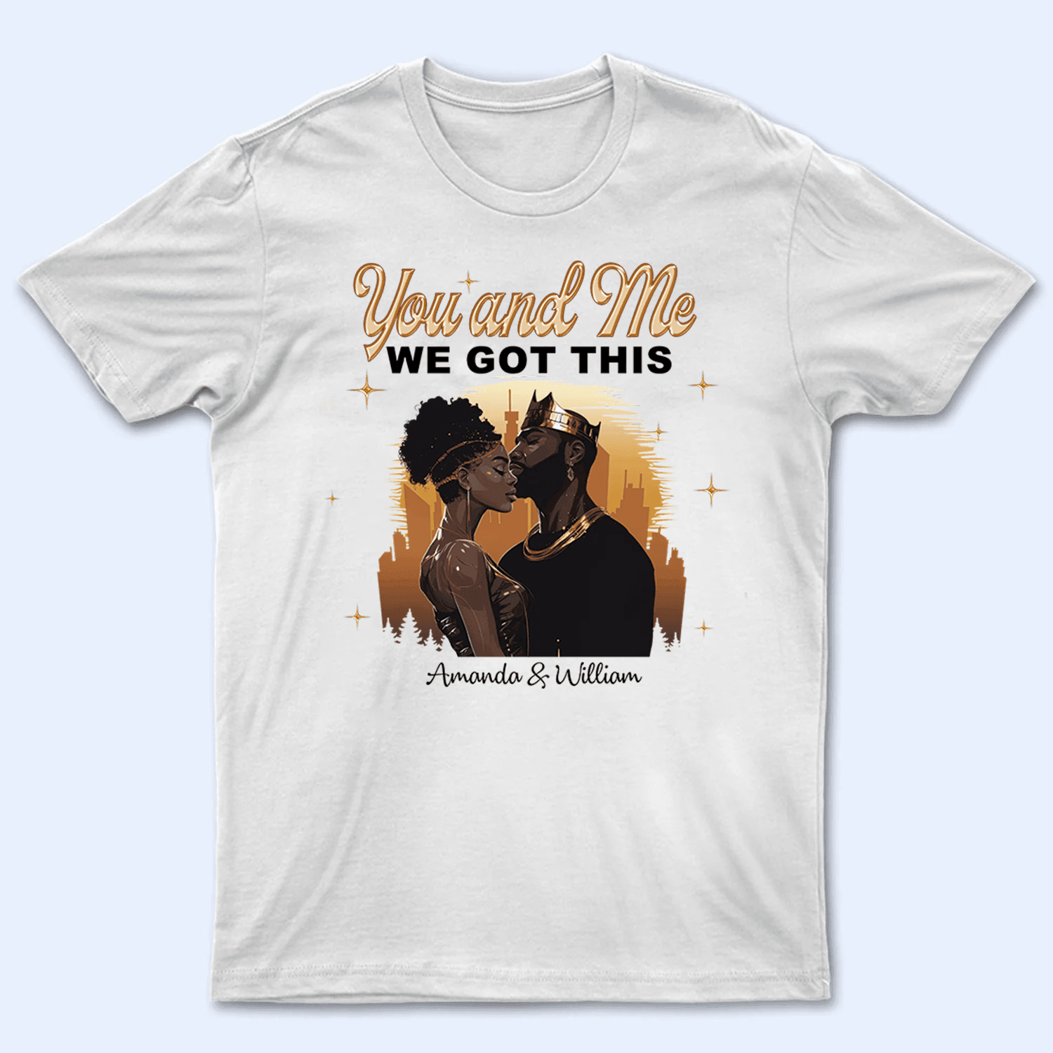 Black African Couple Valentine's Day -Personalized Custom T Shirt - Valentine, Birthday, Loving, Funny Gift for Black Couples, Black Women, Black Men, African American Gifts - Suzitee Store