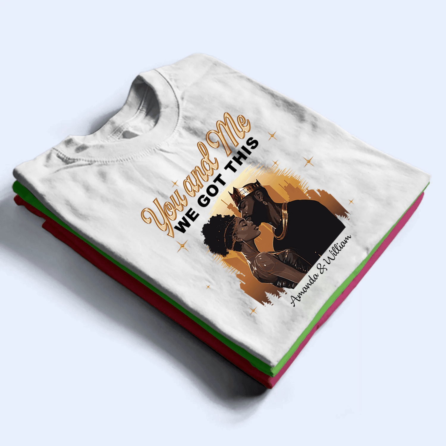 Black African Couple Valentine's Day -Personalized Custom T Shirt - Valentine, Birthday, Loving, Funny Gift for Black Couples, Black Women, Black Men, African American Gifts - Suzitee Store