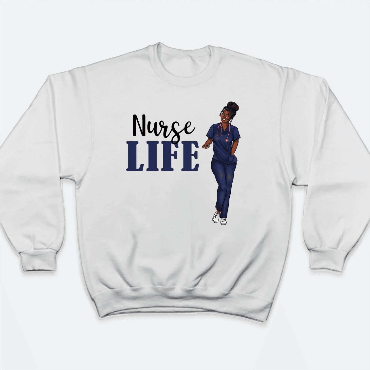 Black Nurse in Scrubs - Personalized Custom T Shirt - Birthday, Loving, Funny Gift for Nurse, CNA, Healthcare, Registered RN - Suzitee Store
