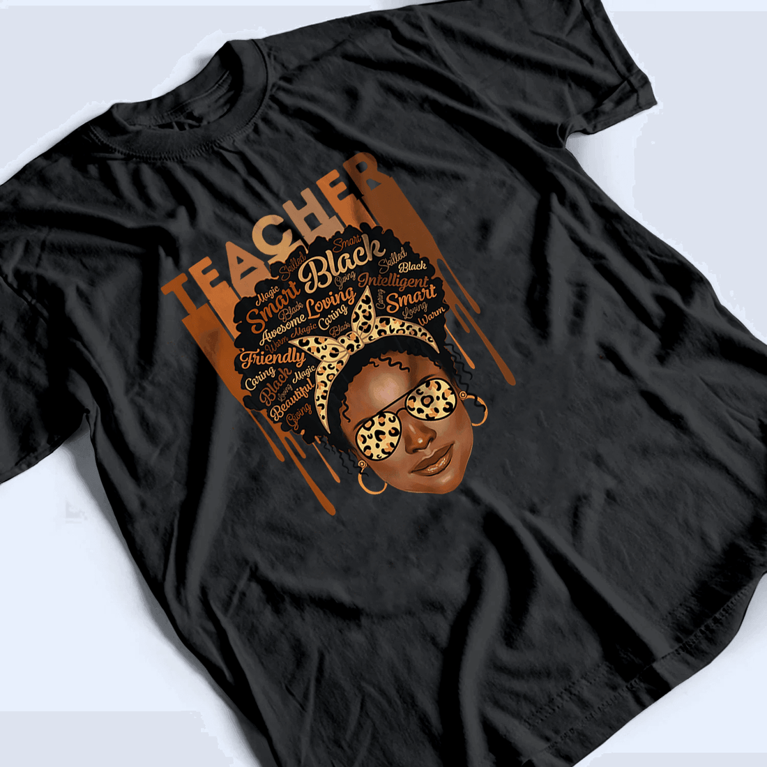 Personalized Black Teacher t-shirt, alternate view 3