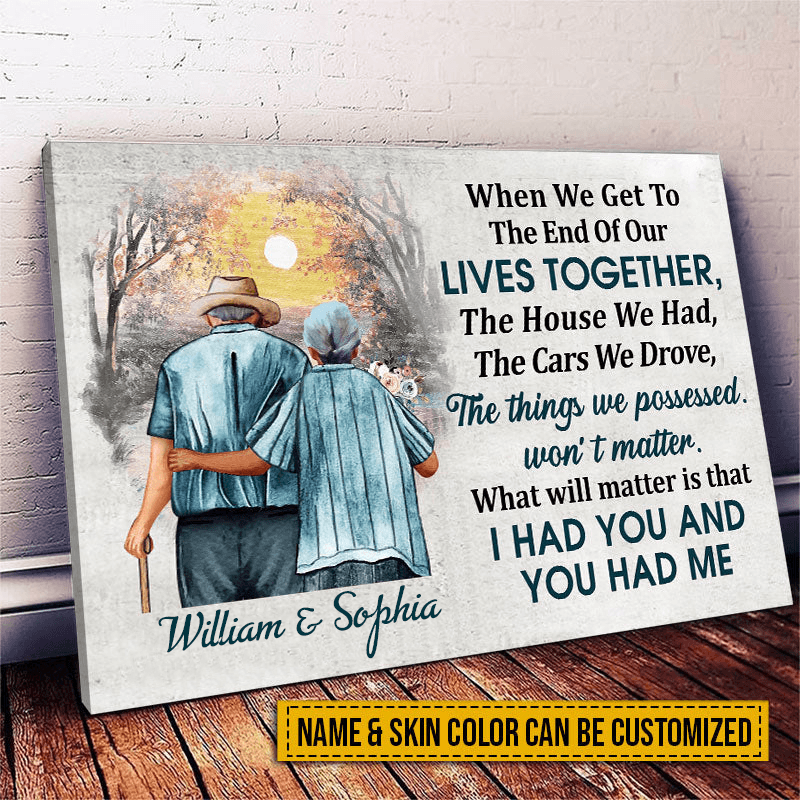 Custom Photo When We Get To The End, Personalized Family Gift For Couples, Valentine, Anniversary, Husband Wife, Her/Him, Grandma/Grandpa, Grandparent | Wrapped Canvas - Suzitee Store