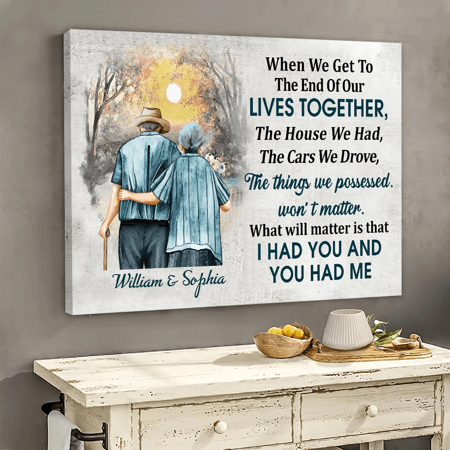 Custom Photo When We Get To The End, Personalized Family Gift For Couples, Valentine, Anniversary, Husband Wife, Her/Him, Grandma/Grandpa, Grandparent | Wrapped Canvas 2