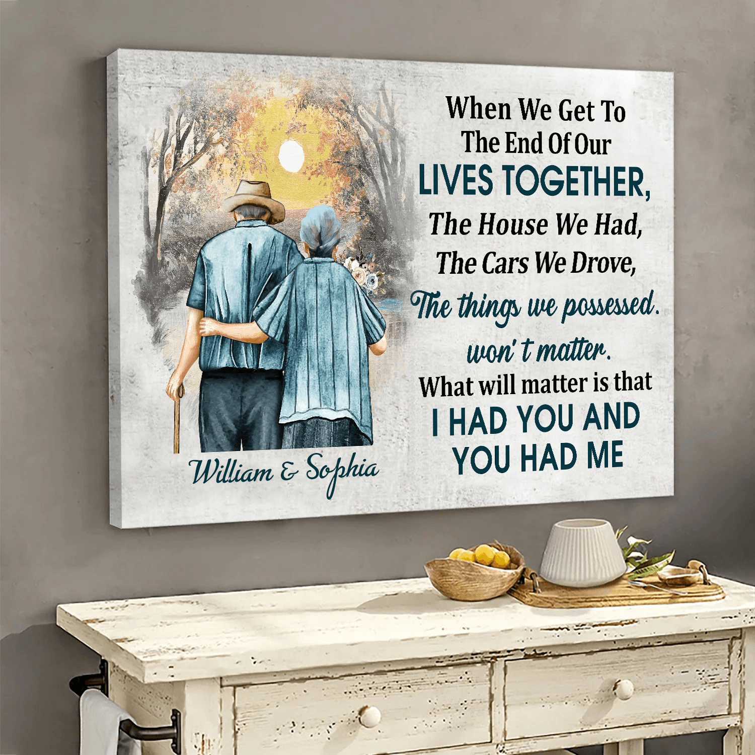 Custom Photo When We Get To The End, Personalized Family Gift For Couples, Valentine, Anniversary, Husband Wife, Her/Him, Grandma/Grandpa, Grandparent | Wrapped Canvas - Suzitee Store