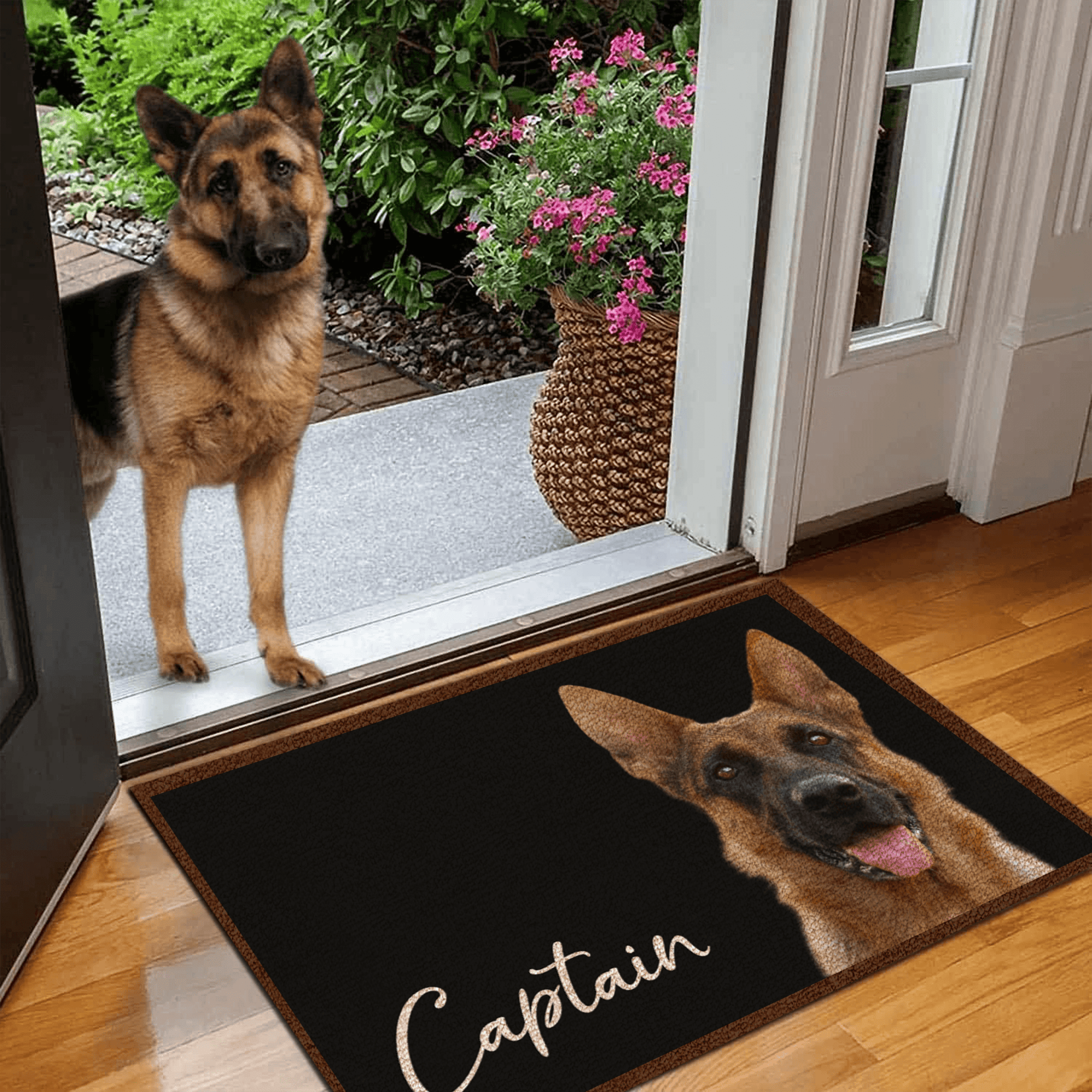 [Photo Inserted] Personalized Pet Food Mat With Photo - Personalized Doormat - Birthday, Housewarming, Funny Gift for Homeowners, Friends, Dog Mom, Dog Dad, Dog Lovers, Pet Gifts for Him, Her - Suzitee Store