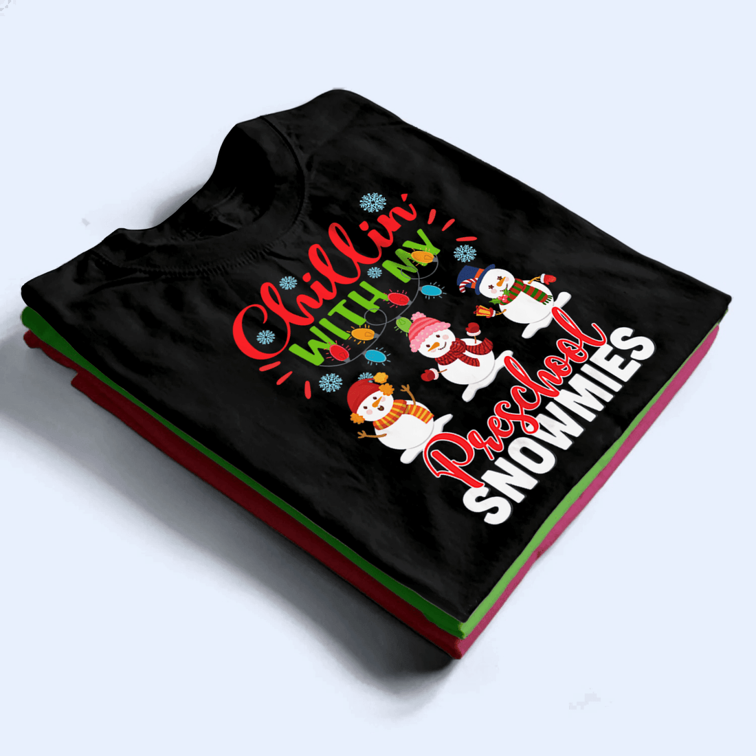 Personalized Chillin' with my Snowmies t-shirt, alternate view 3