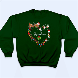 Christmas Heart Grandma Belongs To Snowman - Personalized Custom T Shirt - Christmas, Loving, Funny Gift for Grandma/Nana/Mimi, Mom, Wife, Grandparent - Suzitee Store