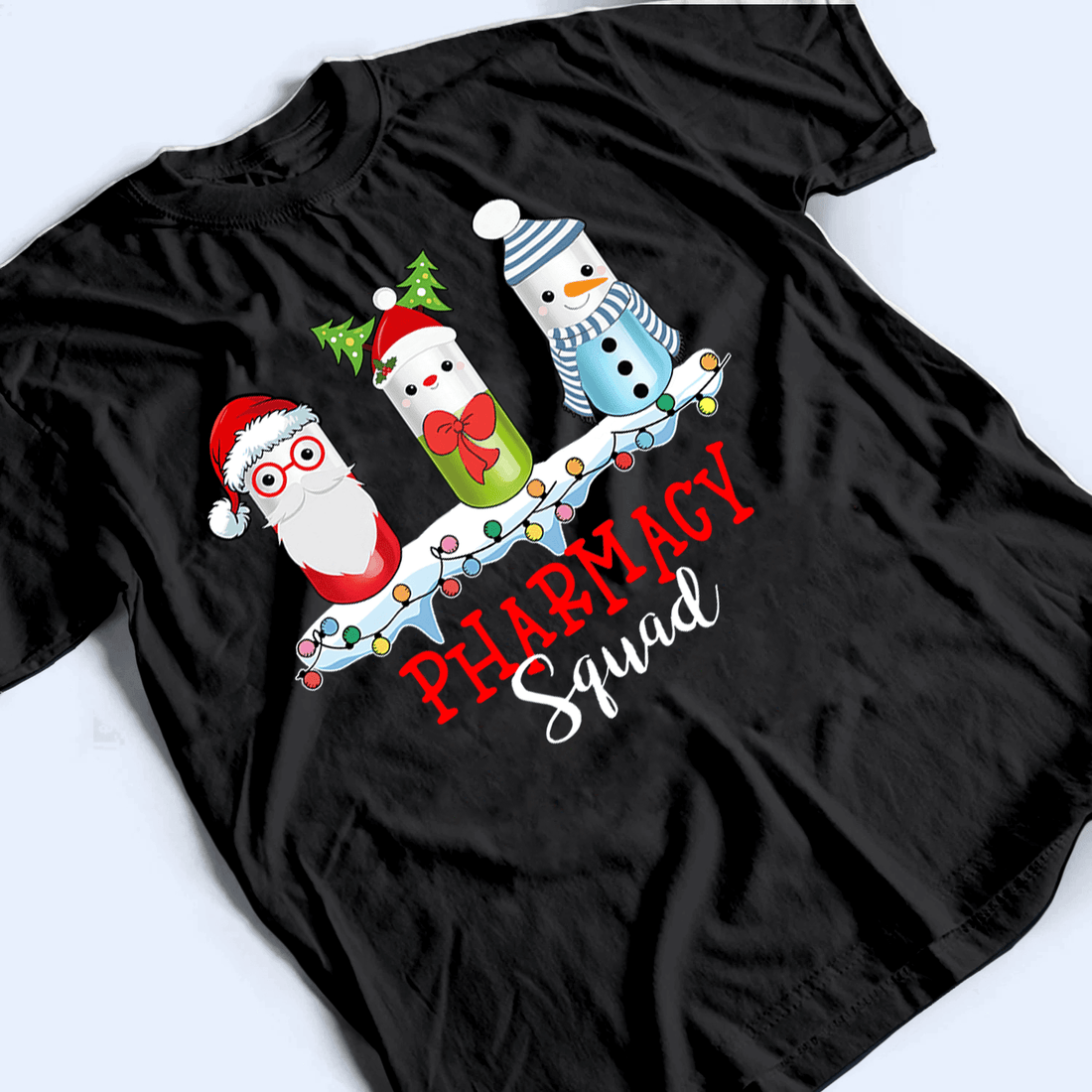 Personalized Christmas Pills Squad t-shirt, alternate view 3