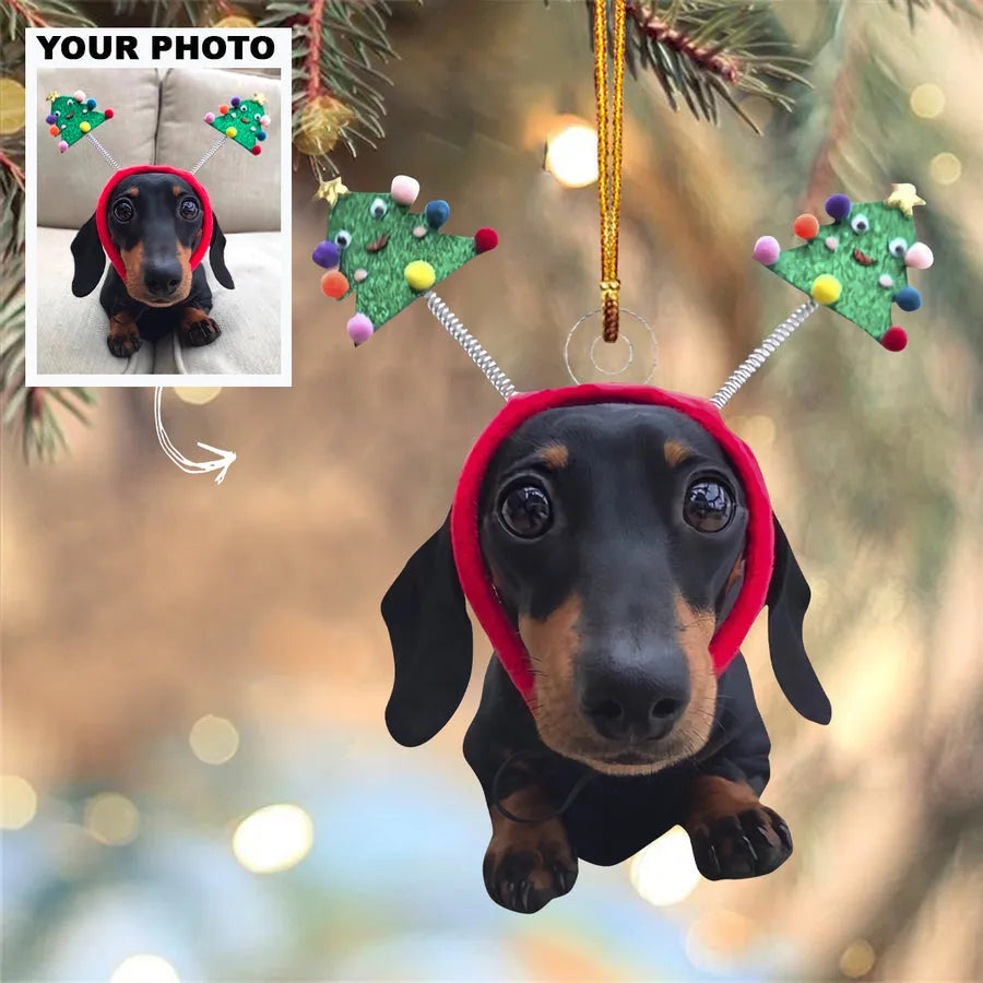 Personalized Dog Photo Ornament, Christmas Gifts, Memorial G personalized custom shaped acrylic ornament, alternate view 3