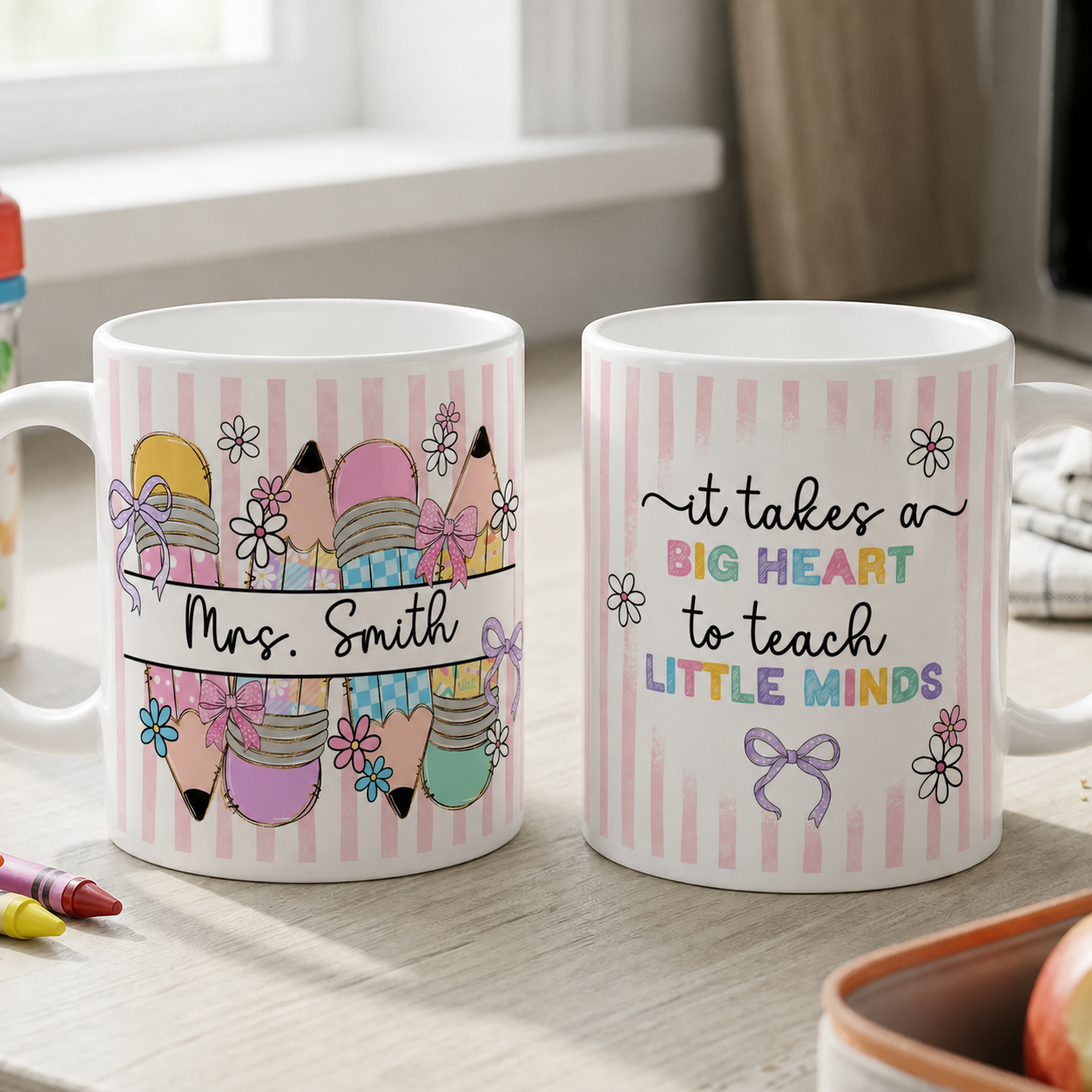 It Takes A Big Heart To Teach Little Minds - Personalized Custom Mug - Back To School Gift For Teachers & Educators