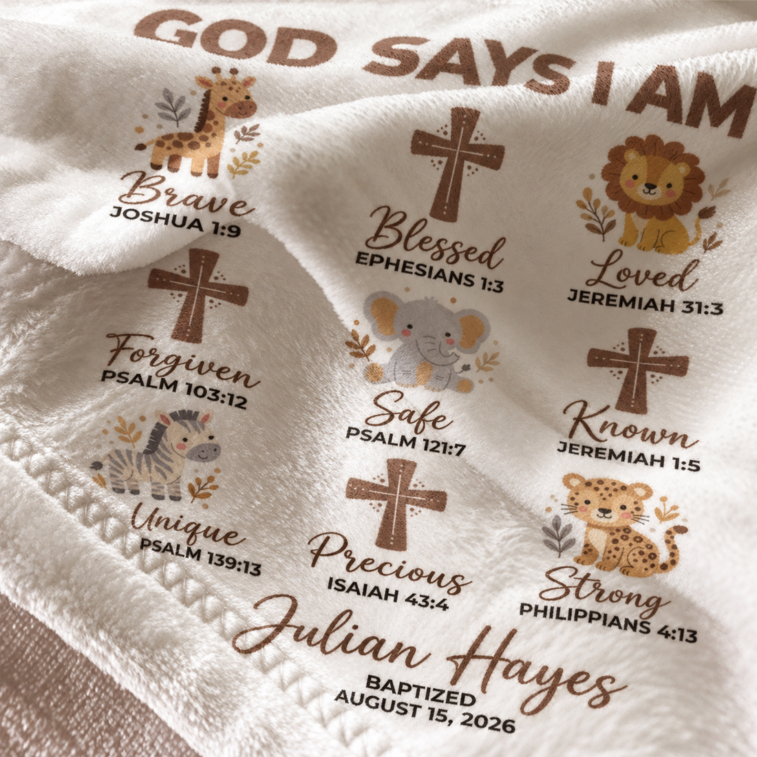 God Says I Am Christian Baby - Personalized Custom Blanket - Gift For New Infant, Baby Girl, Boy, Son, Daughter