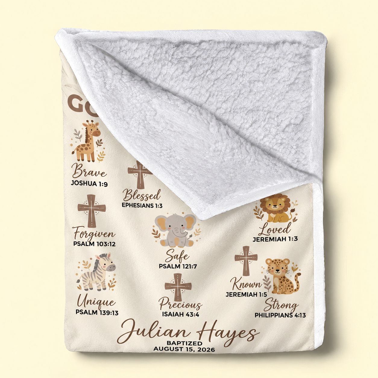 God Says I Am Christian Baby - Personalized Custom Blanket - Gift For New Infant, Baby Girl, Boy, Son, Daughter
