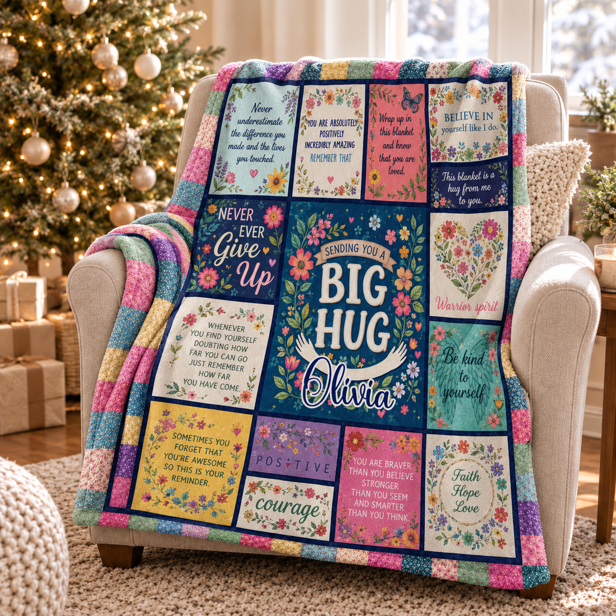 Sending You A Big Hug - Personalized Custom Blanket - Gift For Women, Girls, Besties, Encouragement Gift