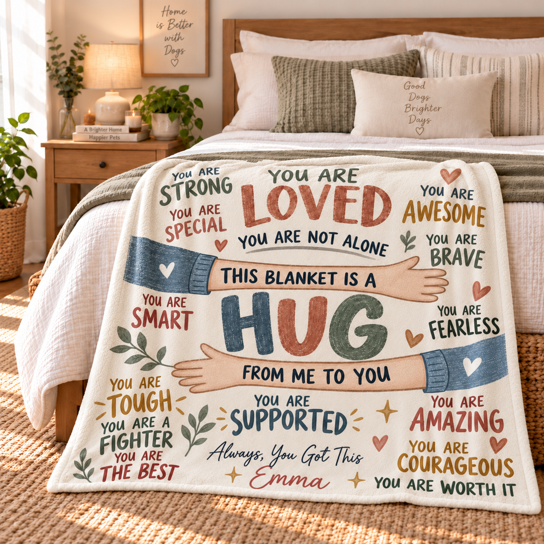 This Blanket Is A Hug From Me To You - Personalized Custom Blanket - Encouragement Gift, Inspirational Gift