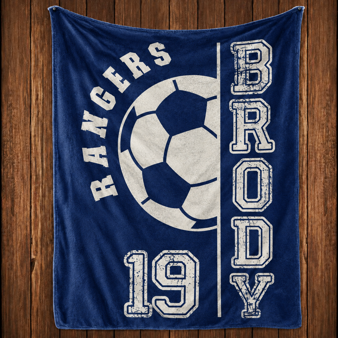 Custom Name & Number Soccer Senior - Personalized Custom Blanket - Gift for Soccer Player, Soccer Gift