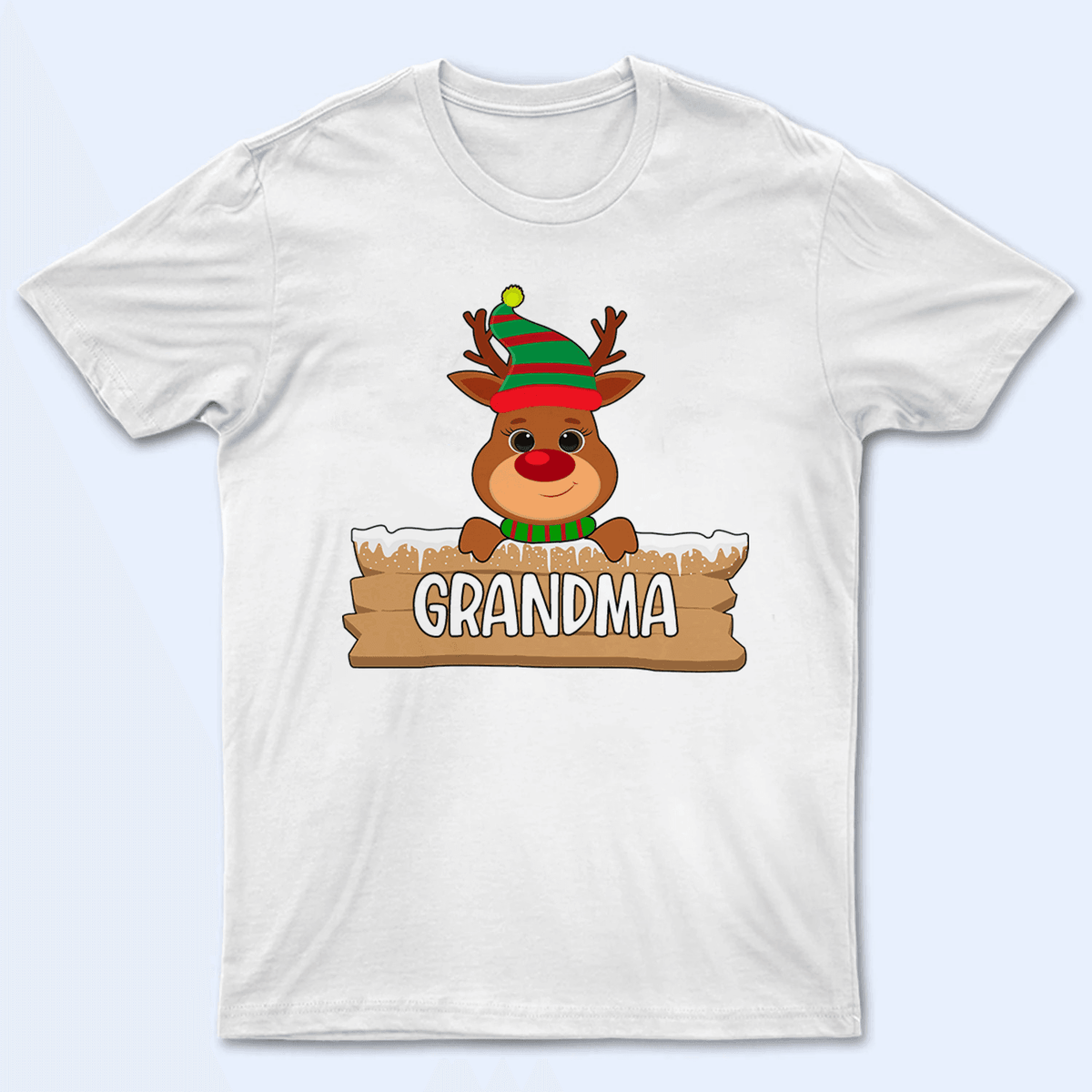 Cute Reindeer Christmas - Personalized Custom T Shirt - Birthday, Loving, Funny Gift for Grandma/Nana/Mimi, Mom, Wife, Grandparent - Suzitee Store