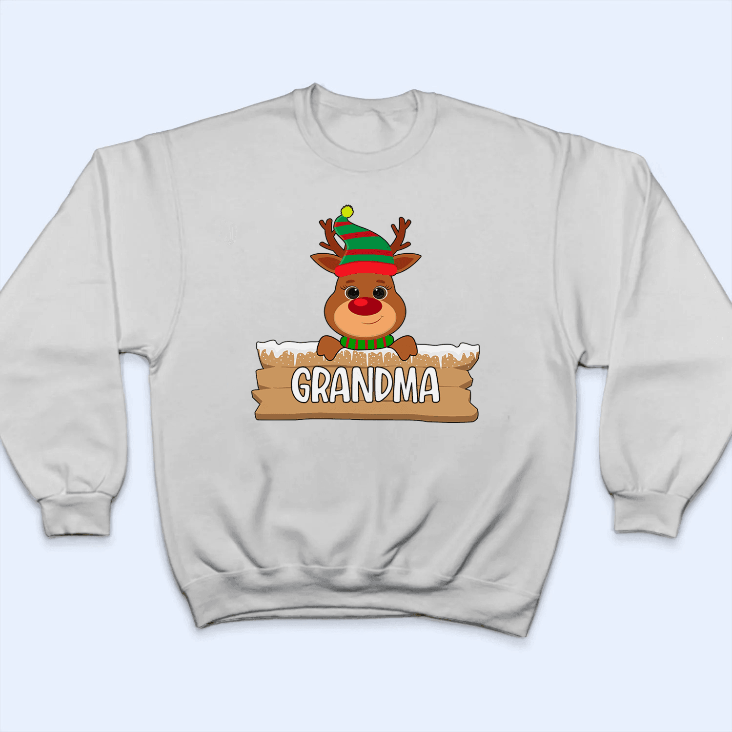 Cute Reindeer Christmas - Personalized Custom T Shirt - Birthday, Loving, Funny Gift for Grandma/Nana/Mimi, Mom, Wife, Grandparent - Suzitee Store