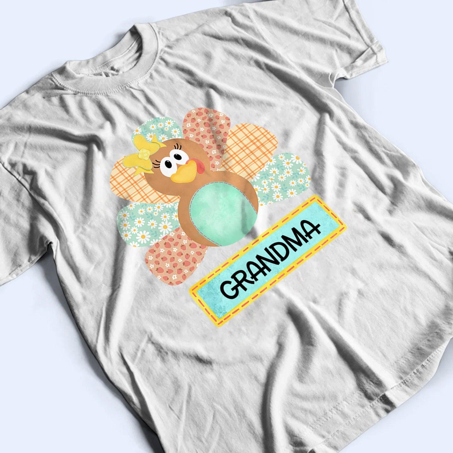 Cute Turkey - Personalized Custom T Shirt - Birthday, Loving, Funny Gift for Grandma/Nana/Mimi, Mom, Wife, Grandparent - Suzitee Store